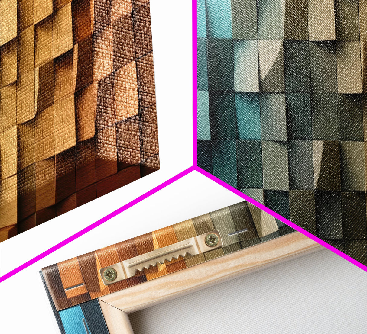 Waves - Abstract Geometric Painting Wall Art - Wood Framed Canvas Print - Abstract Home Decor