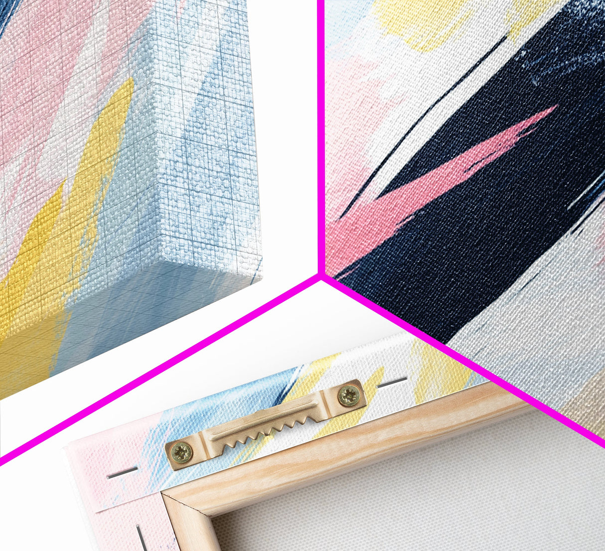 Pastel Abstract Brush Strokes Painting Print, Framed Canvas Art, Panoramic Extra Wide Office Decor, Living Room Or Bedroom Oversized Art