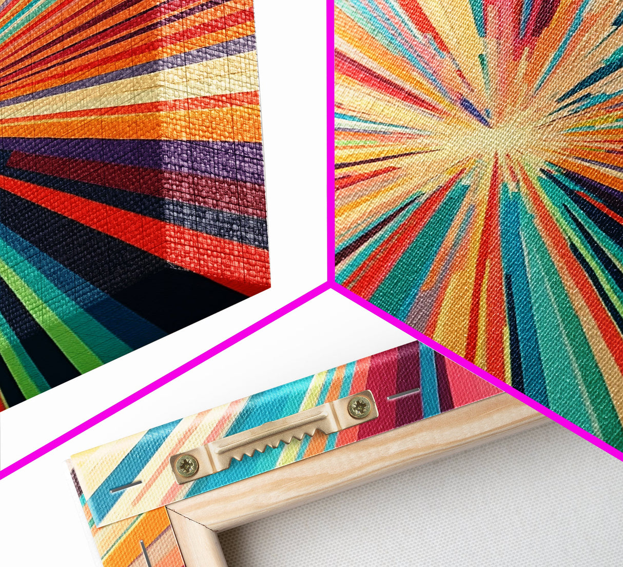Mid Century Modern Colorful Bohemian Art Print, Wood Framed Wall Art, MCM Style Home Decor, Vertical Narrow Wall Art, Tall Skinny Art