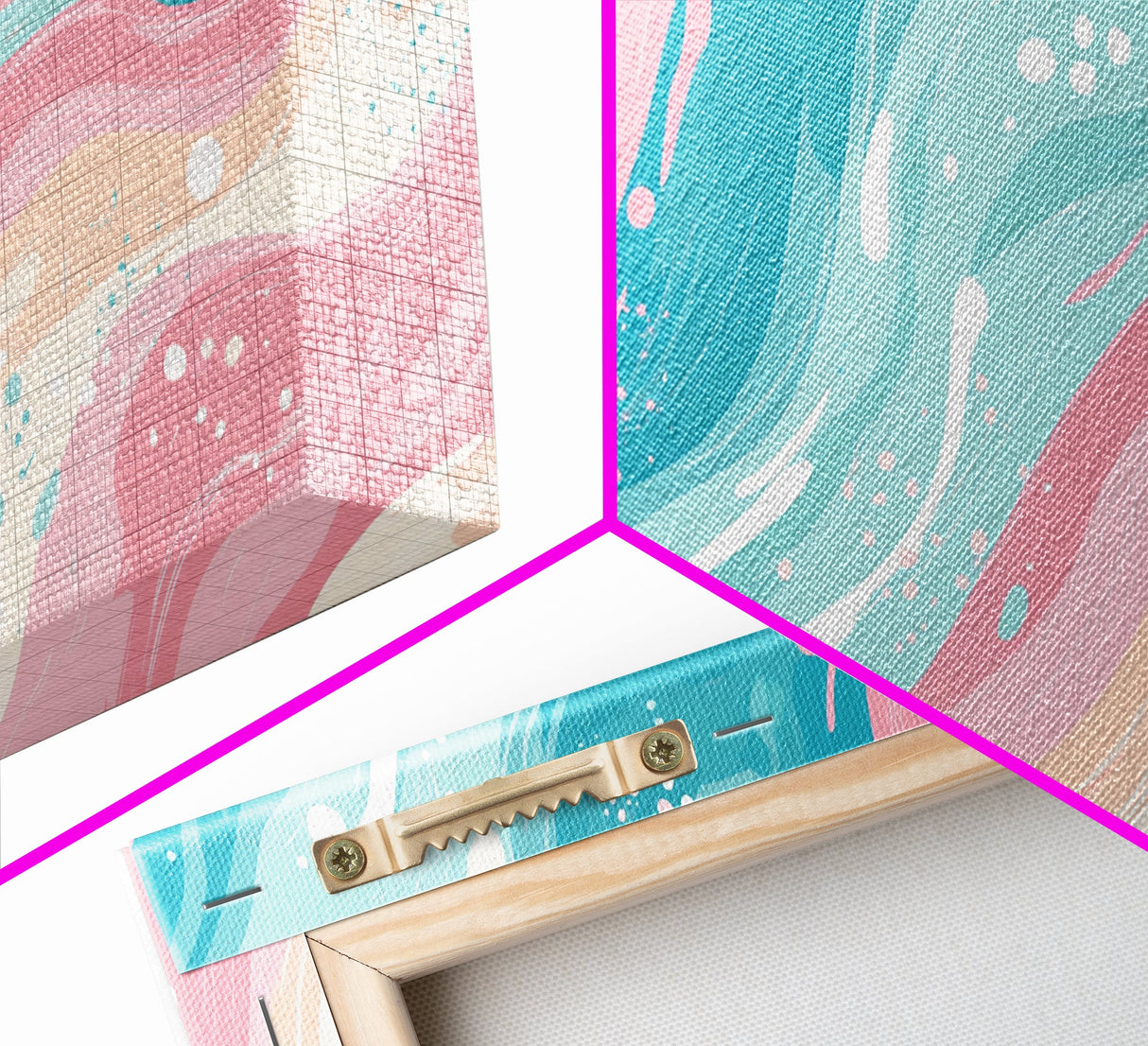 Retro 90s Style Wall Art, Bedroom Wall Decor, Aesthetic Decor, Vaporwave Wall Art, Pastel Shades Painting