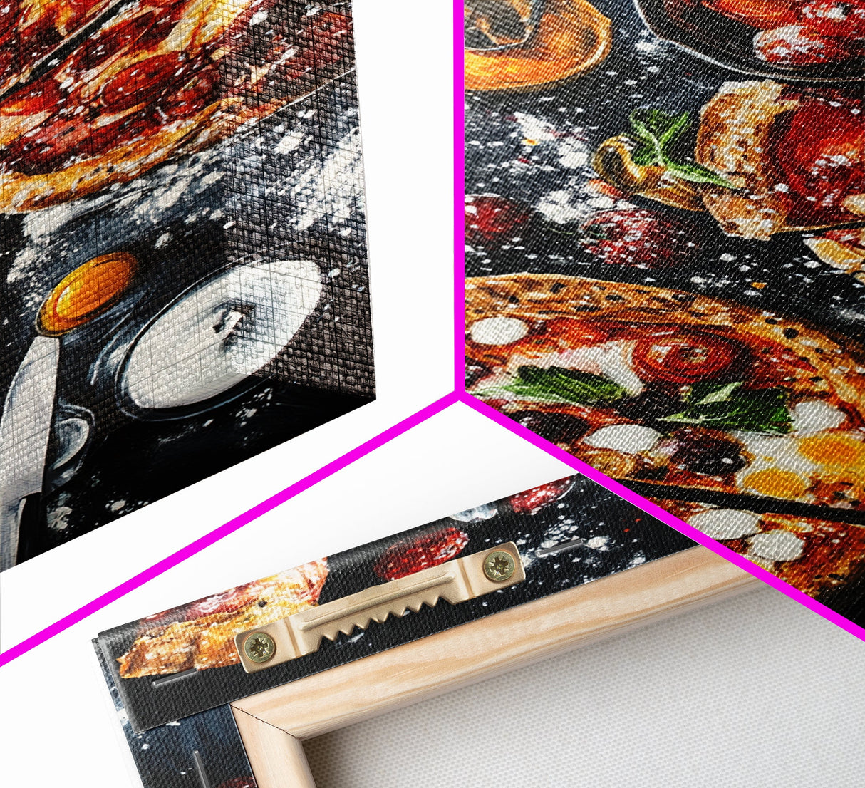 Italian Restaurant Wall Art, Retaurant Decor, Pizza Painting Canvas Print, Kitchen Wall Art, Kitchen Painting, Dining Room Decor