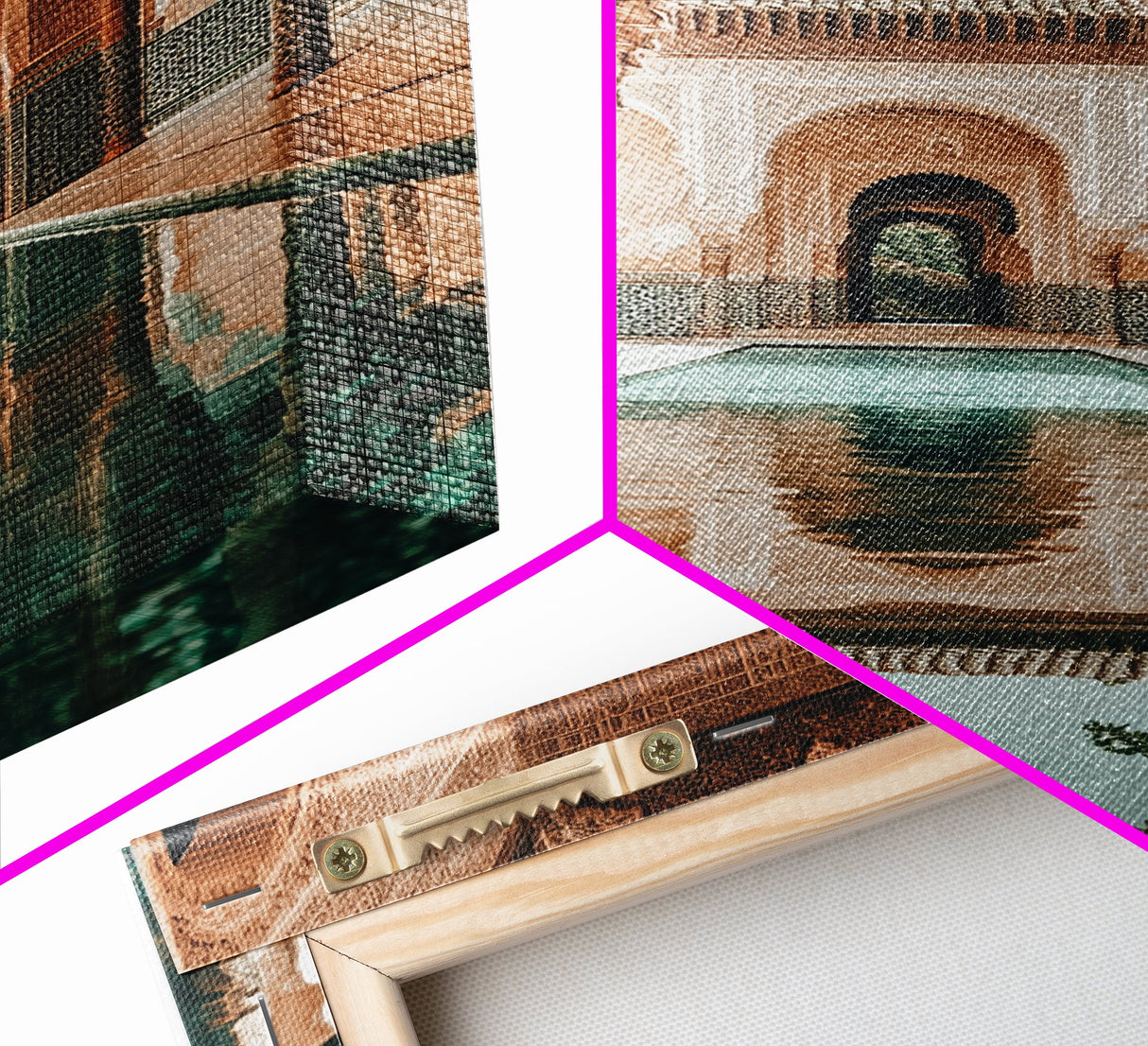 Reflection Pool Framed Canvas Print, Moroccon Wall Art