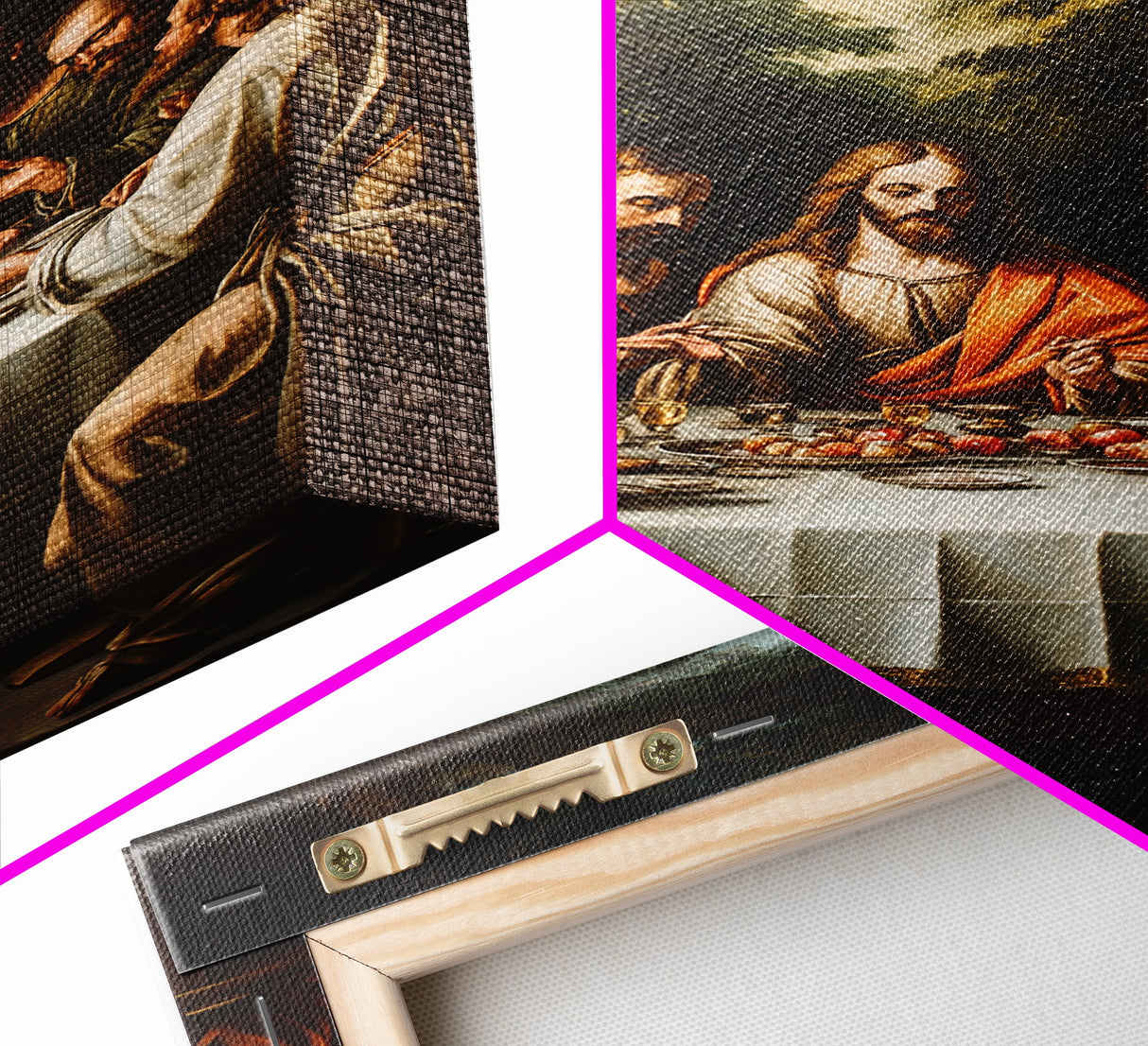 Last Supper Wall Art, Framed Canvas Print, Christmas Decor, Christian Decor, Oil Painting Of The Last Supper