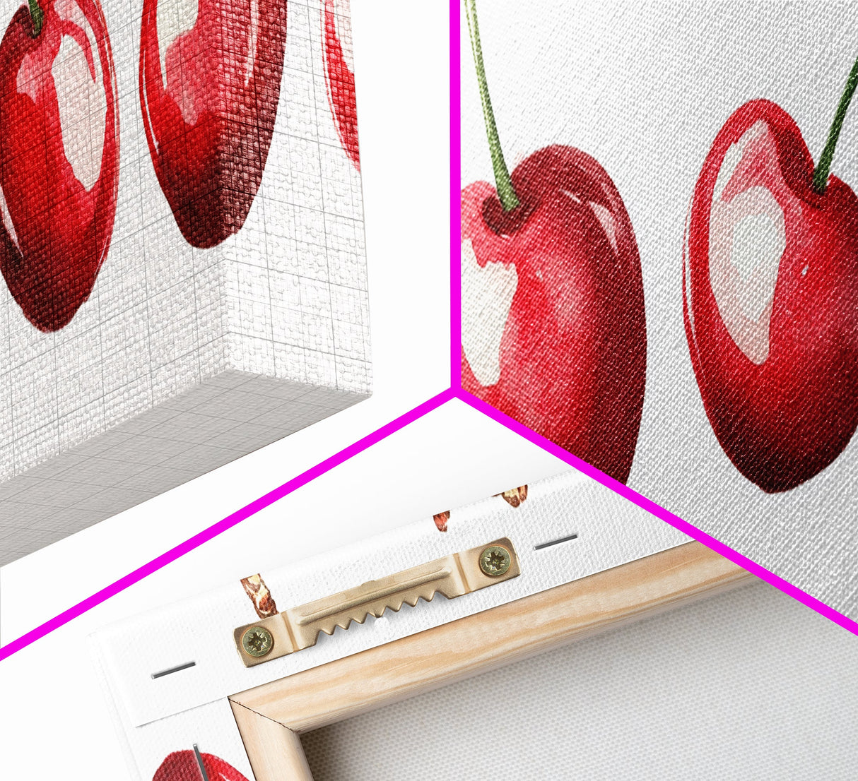 Panoramic Cherry painting Print - Kitchen Home Decor - Trendy Dorm Room Wall Art - Dining Room Decor - Cherry Art - Cherry Painting