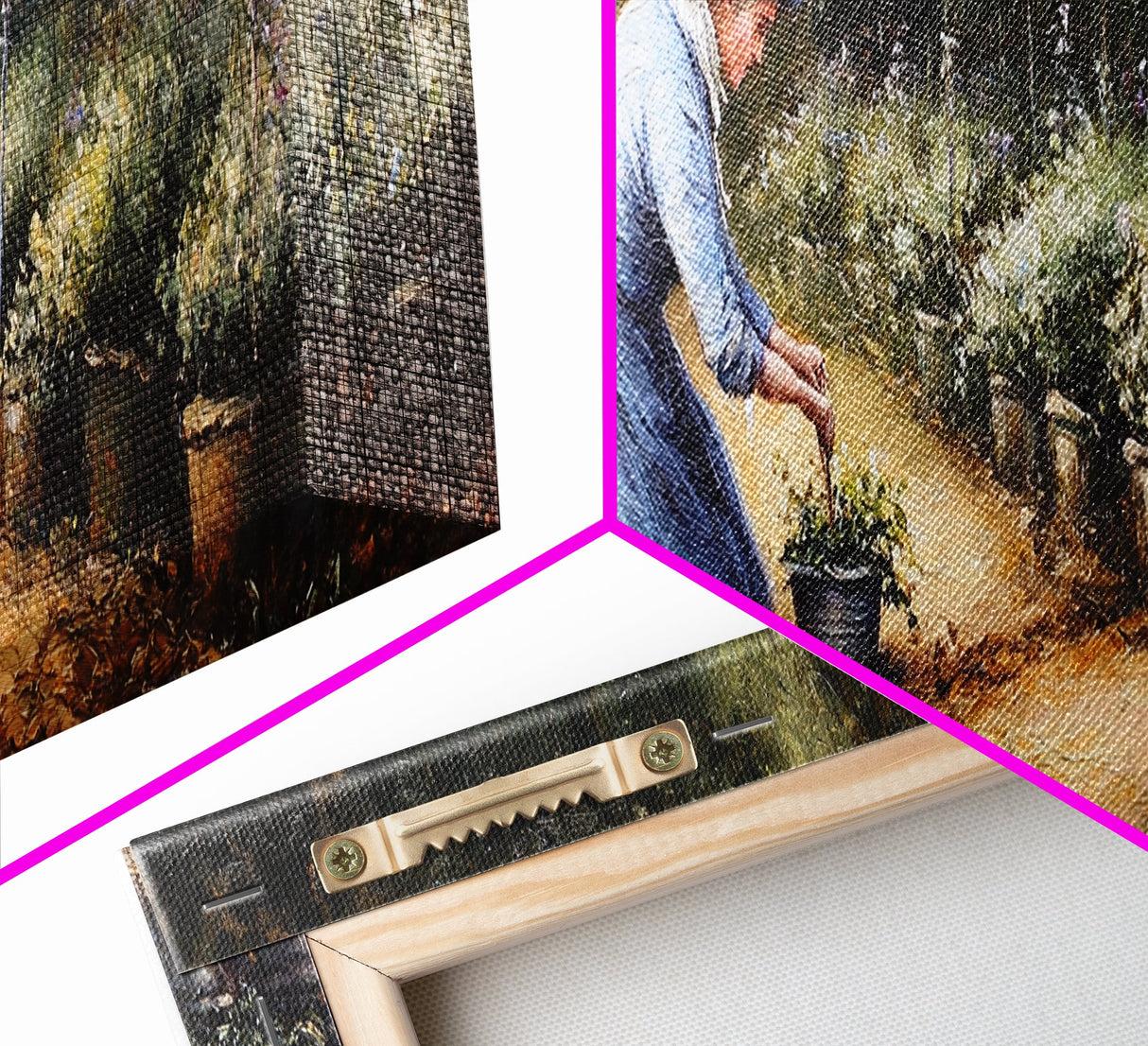 The Woman in The Garden Painting Print - Boho Home Decor - Gift For Her - Gardening Gift - Gardener Gift Idea - Garden Painting Wall Art