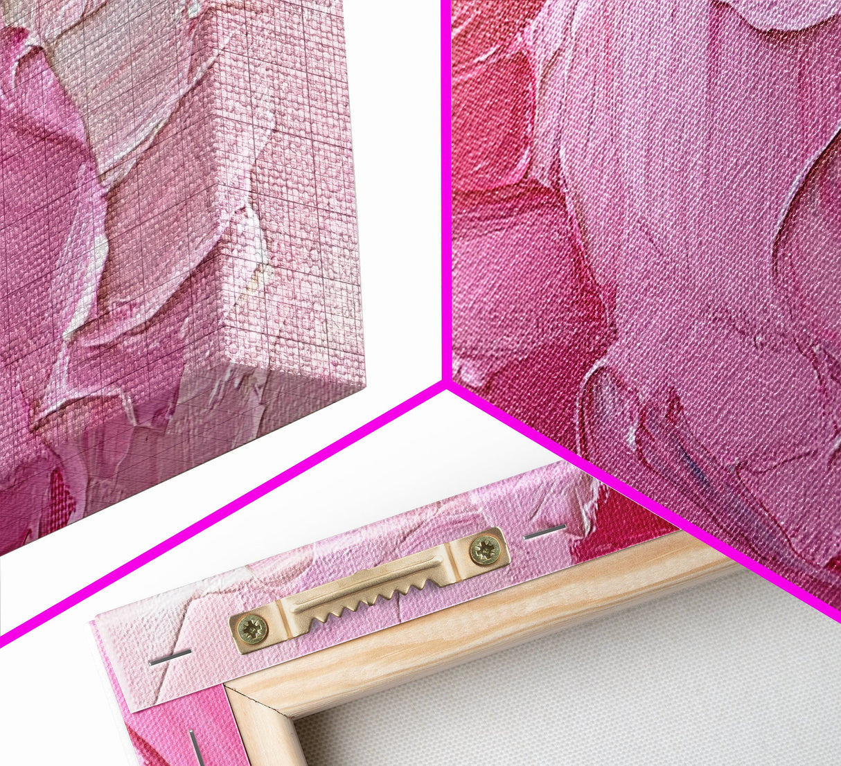 Pink Brush Strokes Framed Canvas Print - Modern Wall Are - Preppy Home Decor - She Shed Wall Art