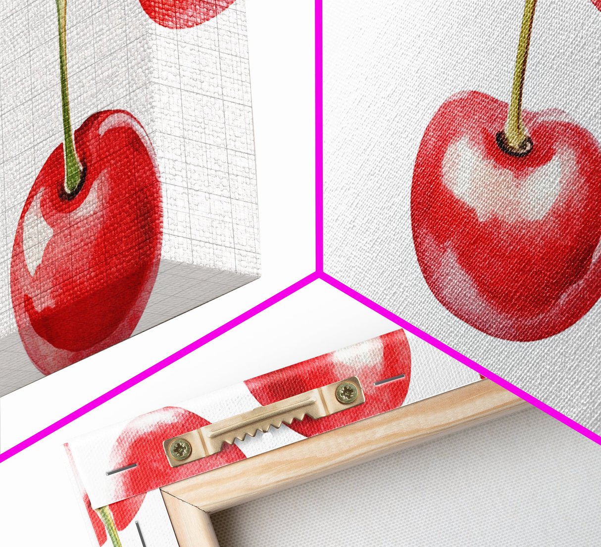 Kitchen Wall Art - Watercolor Painting of Cherries - Canvas Print - Cherry Wall Art - Cherry Decor - Cherries Kitchen Wall Art - Kitsch Kitchen