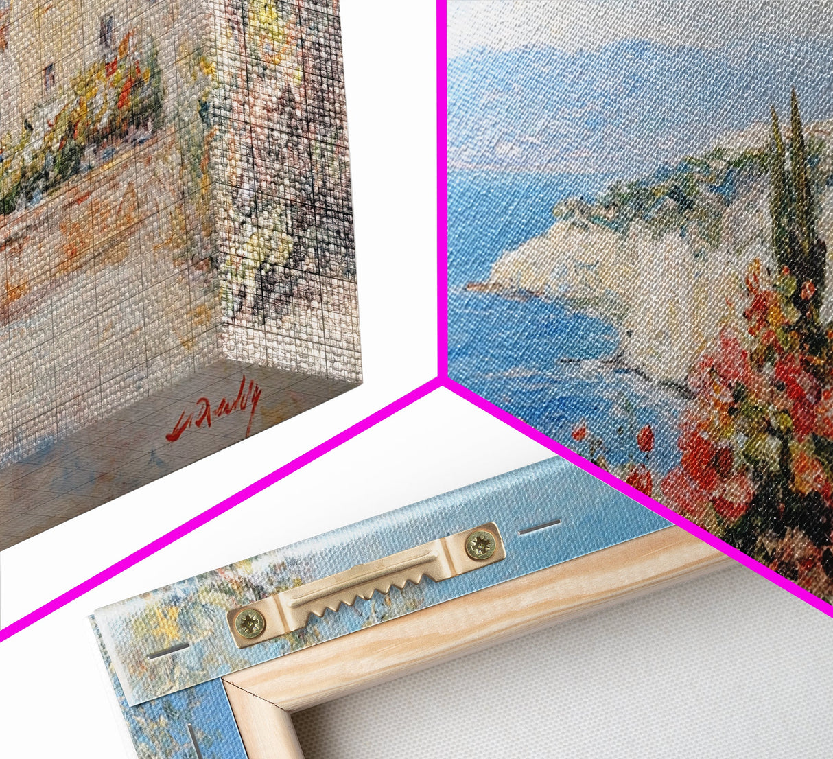 Oil painting Print of an Italian Seaside Village, Framed Canvas Print, Italian Seaside, Italy Painting, Travel Gift Idea, Vacation Gift