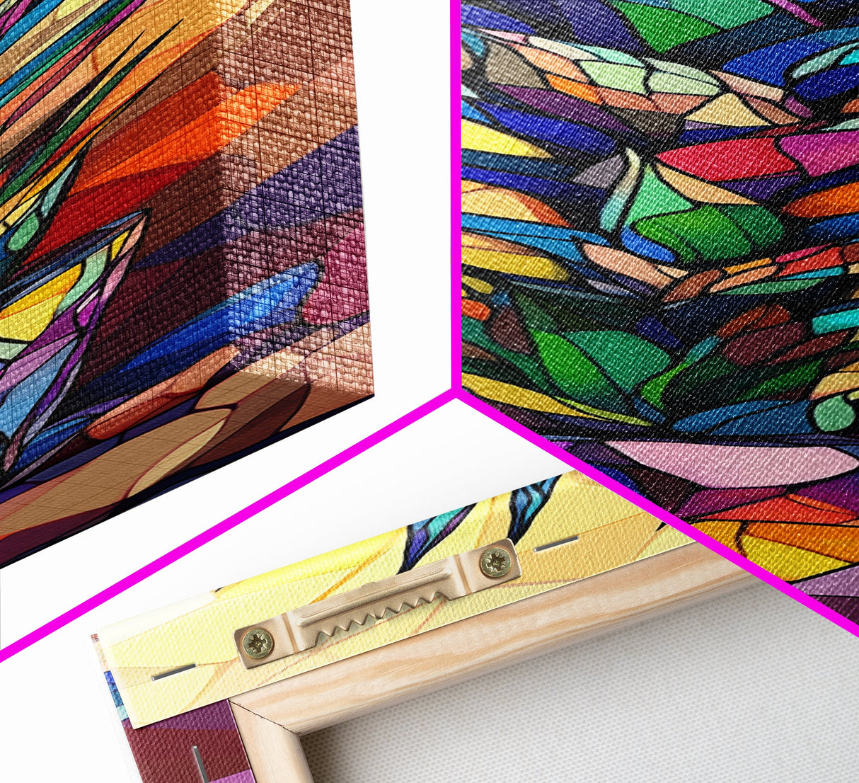 Stained Glass Style Agave Canvas Print Mosaic Wall Art Colorful Botanical Prints Modern Decor Unique Kitchen Wall Art