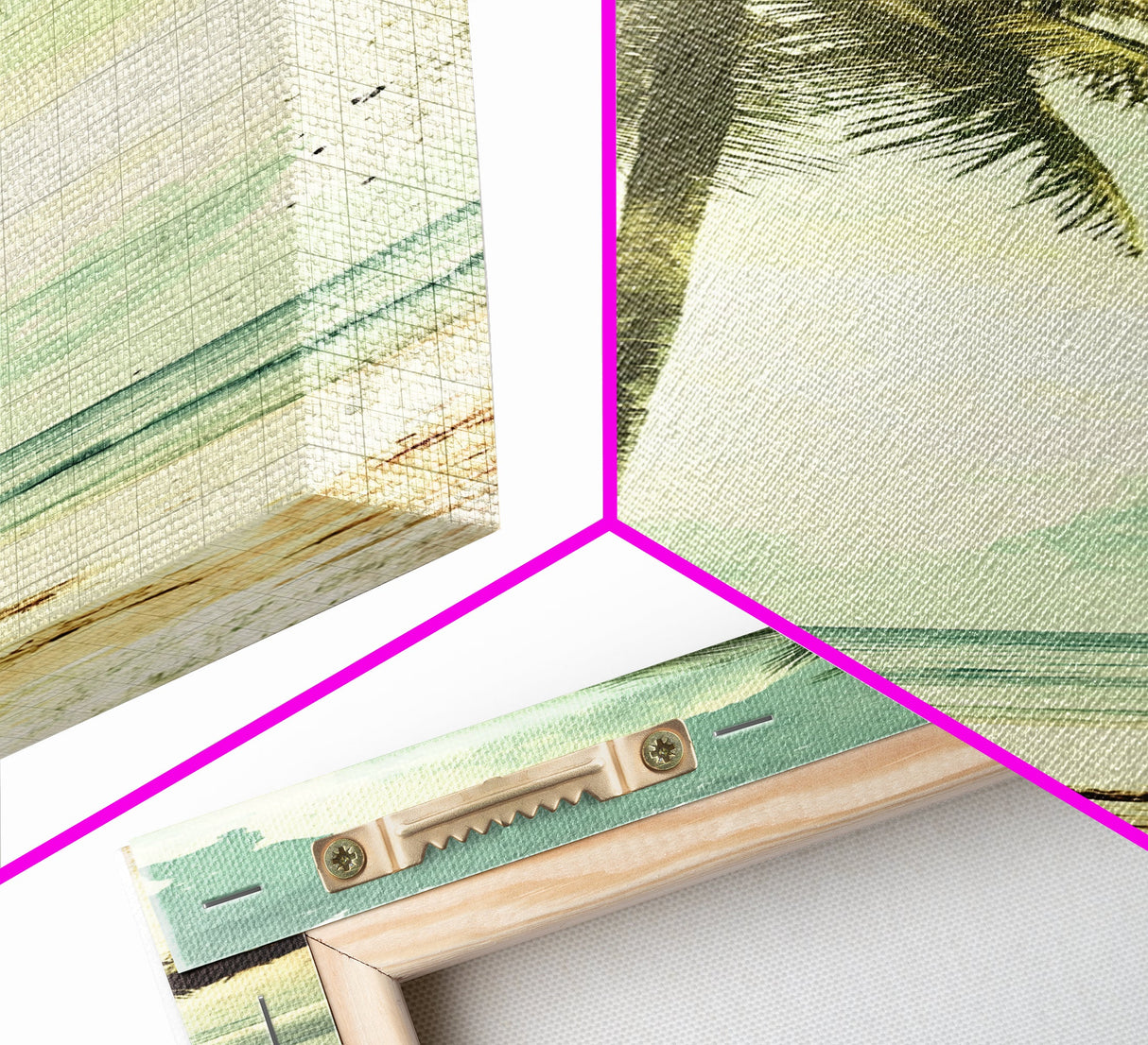 Framed Canvas Print Tall Palm Tree Art Coastal Cowgirl Wall Art, Beach Living Room Decor, Tropical Nautical Art, Skinny Wall Canvas Print