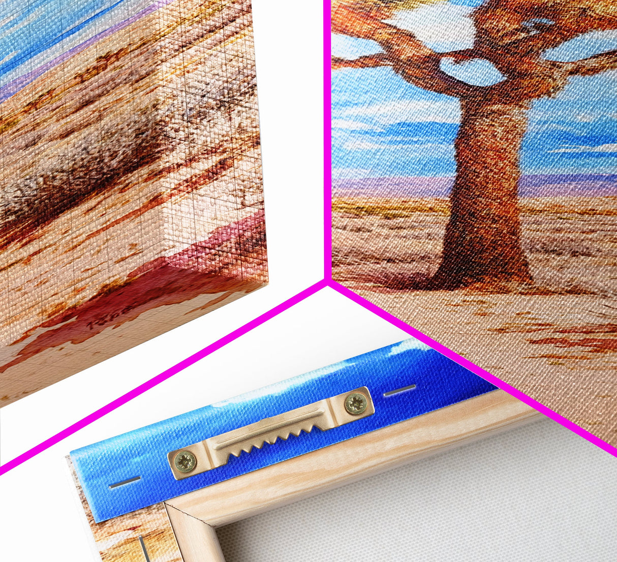 Watercolor Painting Print of Joshua Tree California Framed Canvas Print - Tall Skinny Art - Landscape Painting of Joshua Tree California