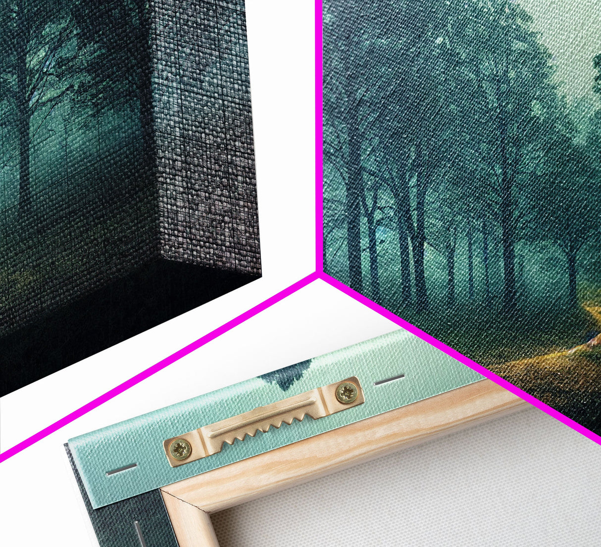 Gloomy Spooky Forest, ready to hang canvas print wall art, Lakehouse Cabin Wall Decor