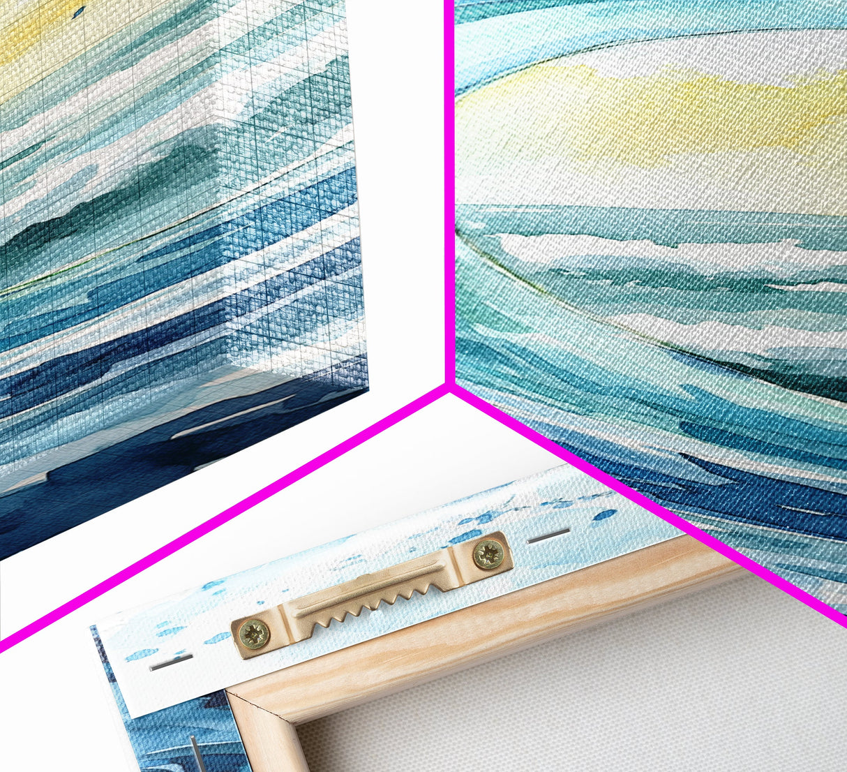 Ocean Wave Painting Canvas Print Coastal Landscape Art Nautical Wall Art Blue Green Wall Art Above Sofa Art Gift Nautical Decor