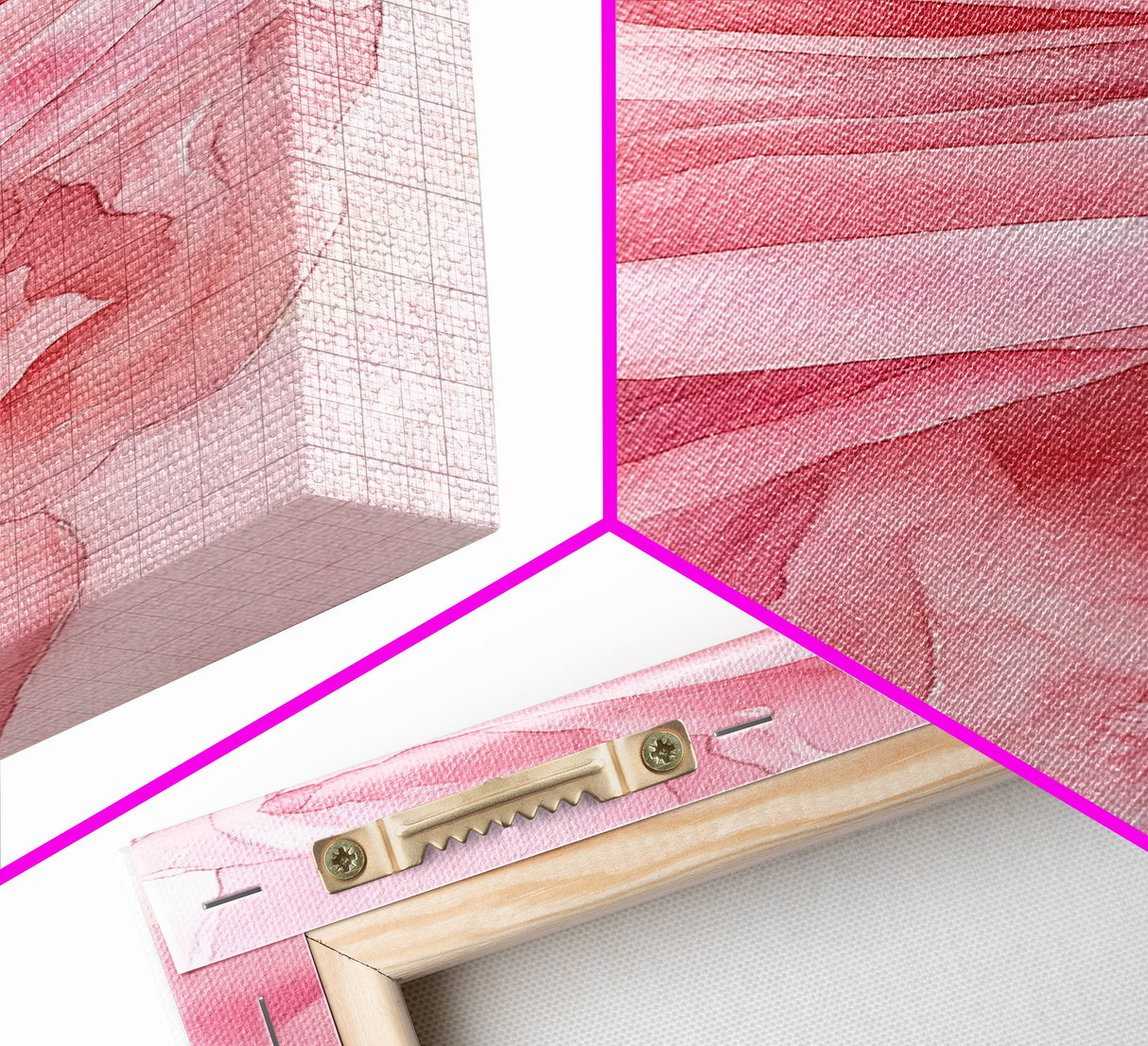 Flowing Pink Fabric Framed Canvas Print Pink Abstract Art Feminine Minimalist Decor Light Pink Wall Art Bedroom Living Room Aesthetic