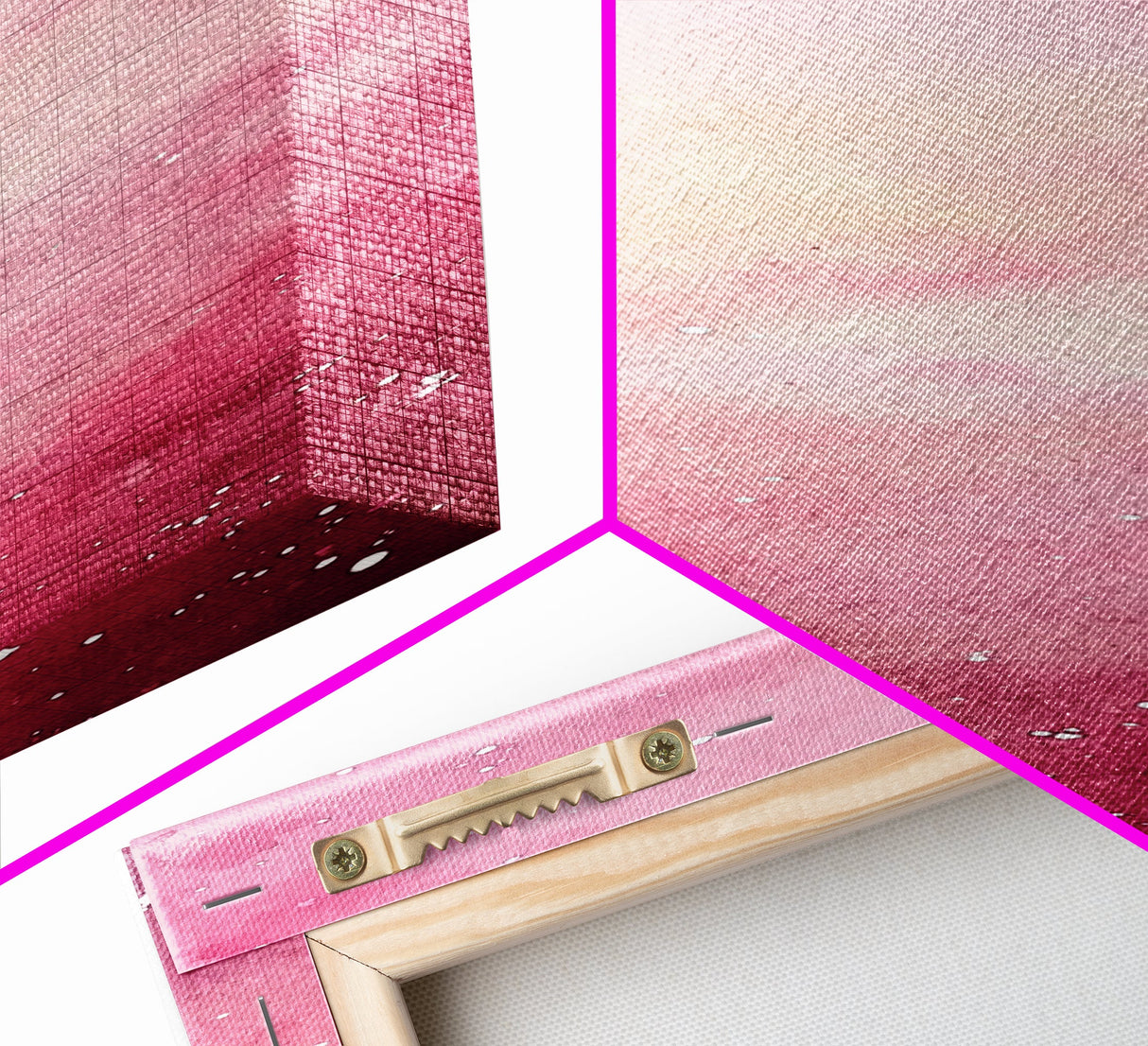 Light Pink Abstract Starry Night Framed Canvas Print Whimsical Bedroom Art Moody Wall Art Vertical Living Room Decor Gift Idea