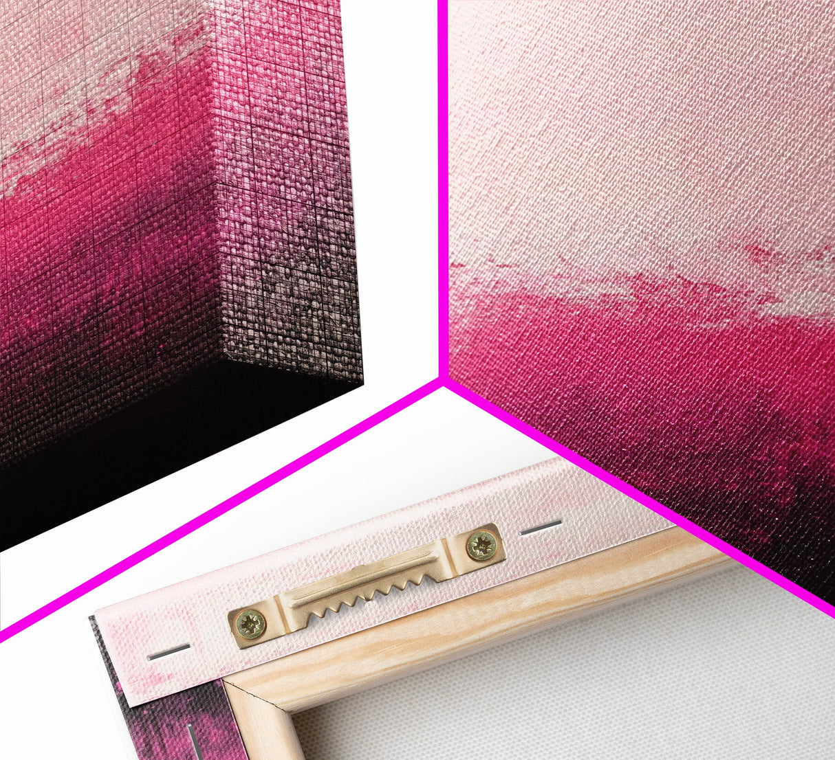 Gradient Pink Ombre Framed Canvas Print Light Pink Abstract Wall Art Bedroom or Living Room Coastal Cowgirl Aesthetic