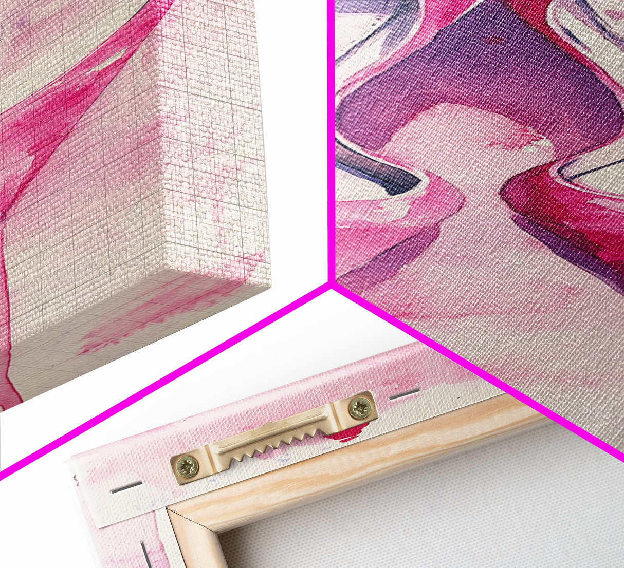 Pink Stilettos Painting Framed Canvas Print Fashion Wall Art Feminine Decor Living Room Artwork Vertical Wall Accent Gift Idea Art