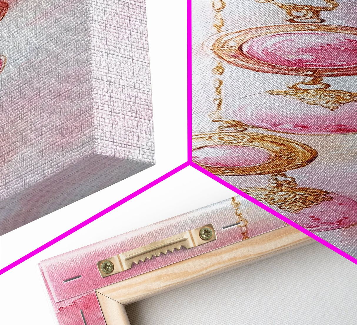 Pearl Necklace Watercolor Canvas Print Pink Wall Art Glamour Bedroom Decor Romantic Wabi Sabi Aesthetic Art