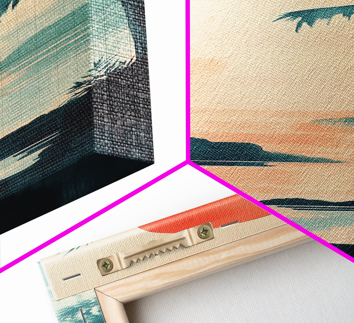 Tropical Sunset Coastal Landscape Framed Canvas Print | Nautical Wall Art | Coastal Painting | Nautical Decor | Gift Idea Her | Vertical Art