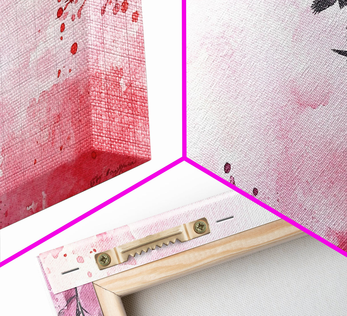 Eiffel Tower and Birds Canvas Print, Parisian Skyline Painting, Romantic Pink Wall Art, Whimsical French Decor, Guest Room Art