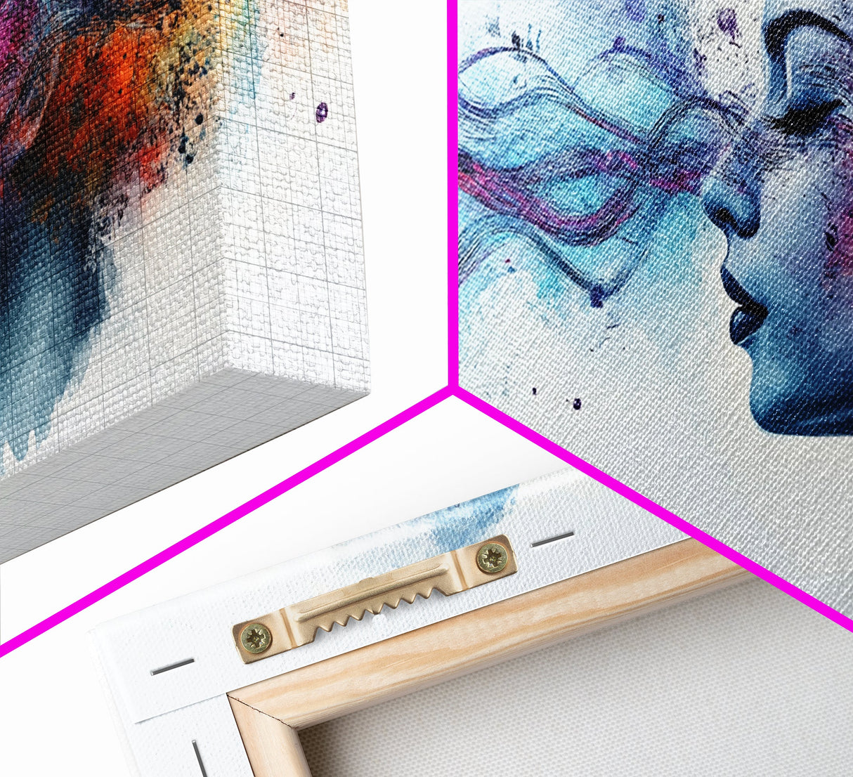 Vibrant Feminine Energy Canvas Print - Abstract Goddess Art Therapy Wall Decor - Whimsical Moody Brain Art for Home Office