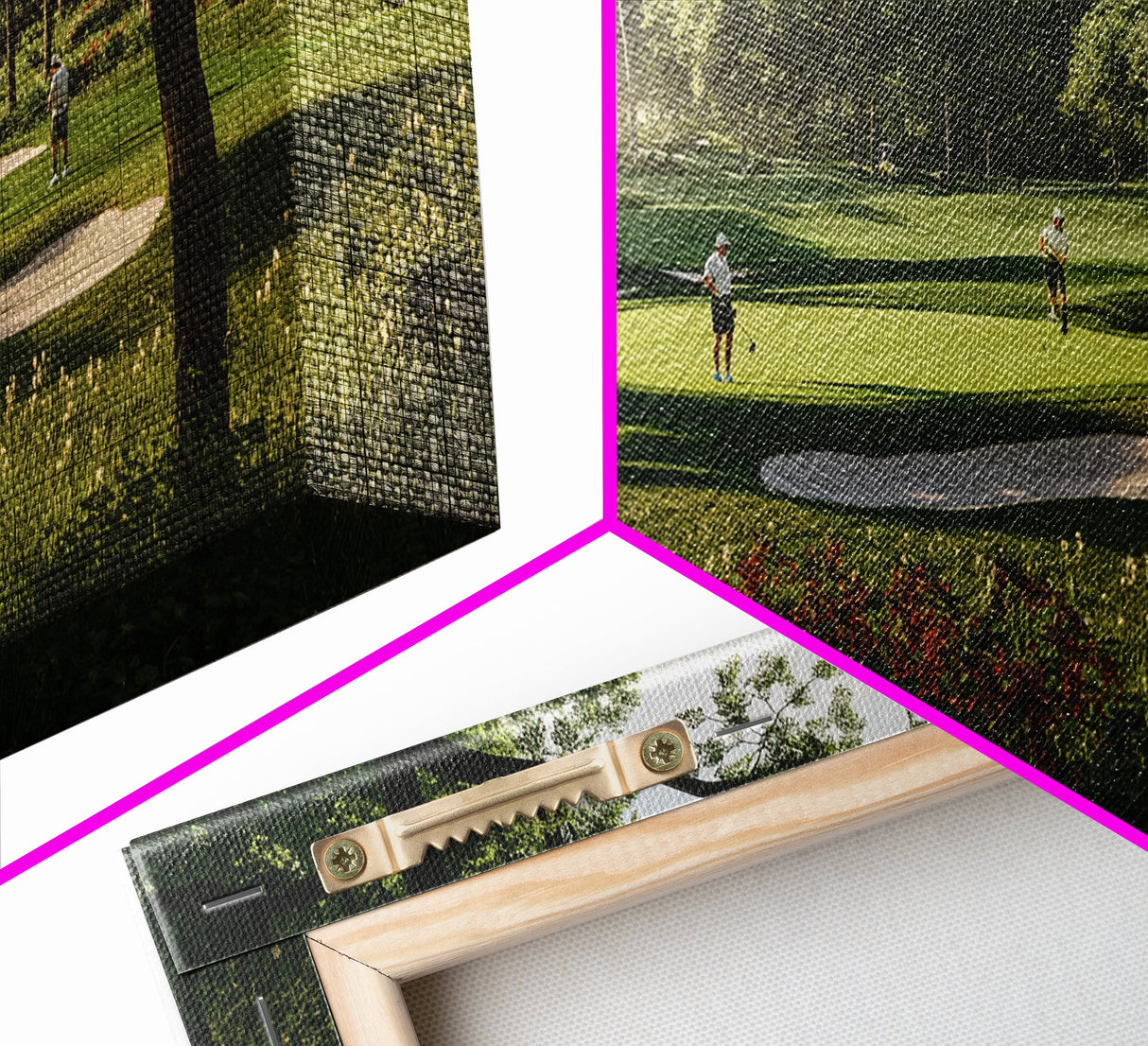 Green Golf Landscape Canvas Print Panoramic Rustic Decor Above Sofa Art Horizontal Artwork Gift Idea Living Room Wall Art