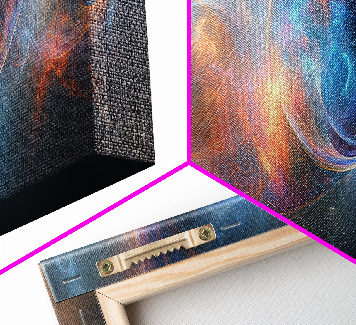 Vibrant Abstract Space Framed Canvas Print Painting Prints Modern Minimalist Wall Art Living Room Horizontal Decor