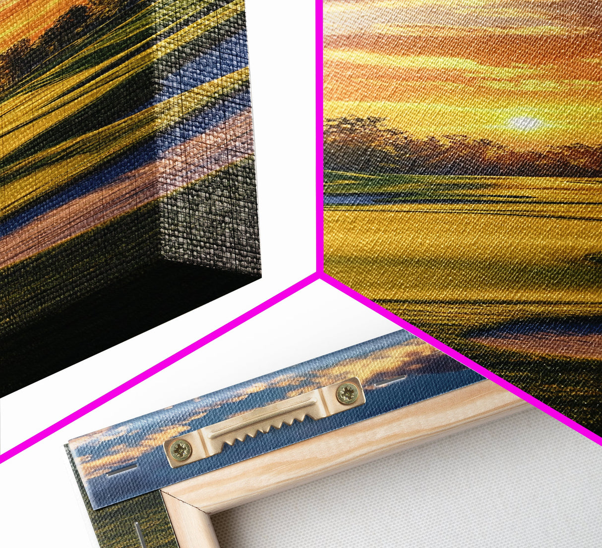 Golf Sunset Canvas Print, Scenic Landscape Painting, Farmhouse Living Room Art, Horizontal Rustic Decor, Gift Idea for Him