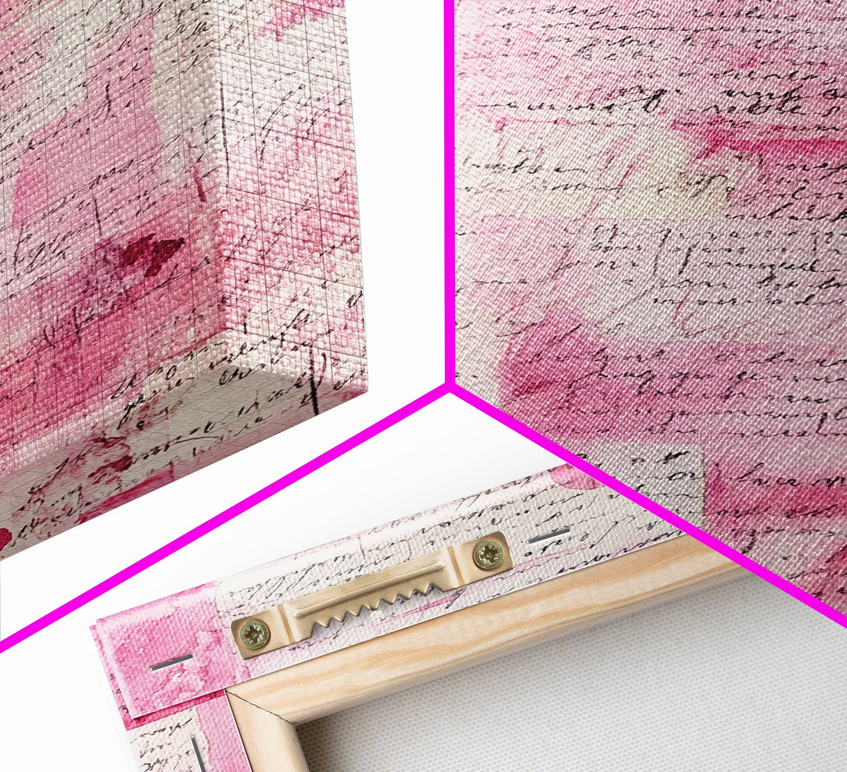 Romantic Calligraphy Art Framed Canvas Print Pink Abstract Wall Art Wabi Sabi Inspired Living Room Decor Moody Aesthetic