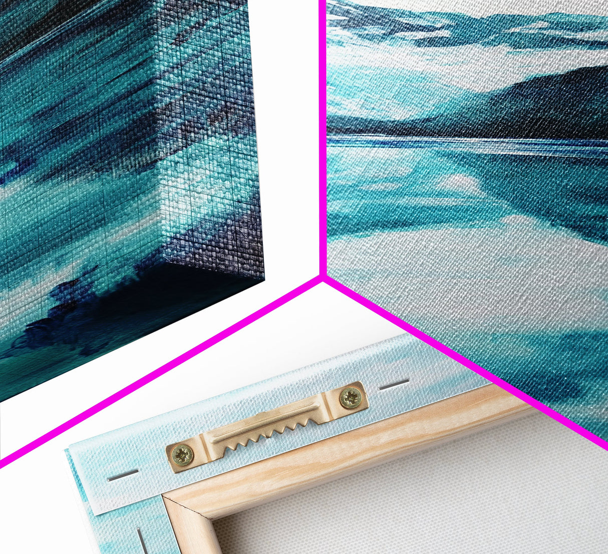 Glacier Lake, mountain painting, blue and green wall art, smoky mountain art, minimalist art, vertical wall art, Canvas Print