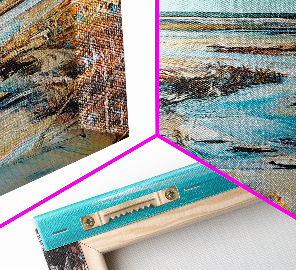 Marshland Stream, coastal landscape art, rustic wall art, farmhouse art, wabi sabi art, extra wide art, Canvas Print
