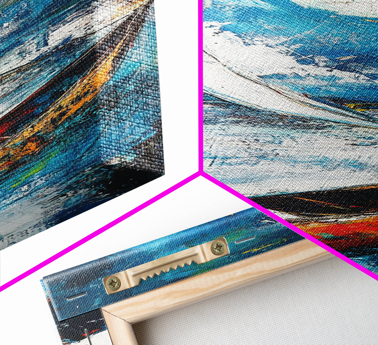 Sailboat, Moonlit Ocean, Nautical Wall Art, Coastal Landscape Art, Seascape Painting, Framed Canvas Print, Above Couch Art