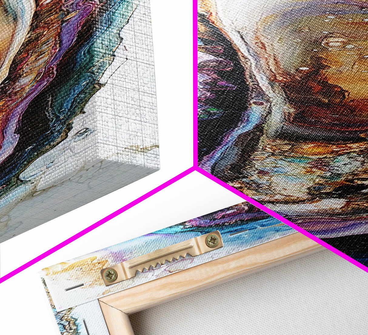Agate Slice, Gemstone Painting, Sacred Geometry Art, Abstract Art, Teal Wall Art, Wabi Sabi Art, Bedroom Art, Framed Canvas Print