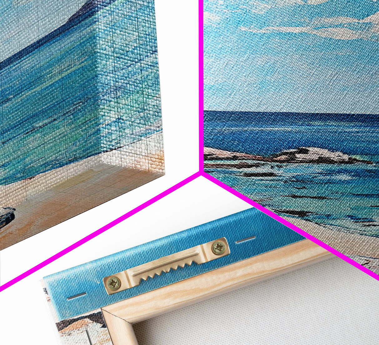 Seaside Cliff, painting morro bay, coastal wall art, framed canvas print, blue and green wall art, landscape painting, boho art