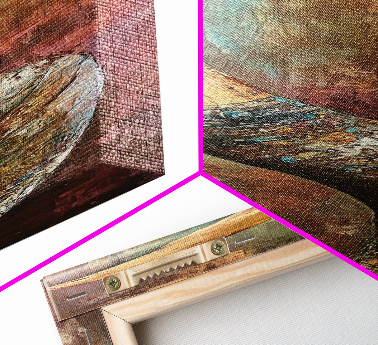 Rustic Horn, Earthy Tones, Abstract Nature, Canvas Print, southwest wall art, rustic wall art, boho art, wabi sabi art
