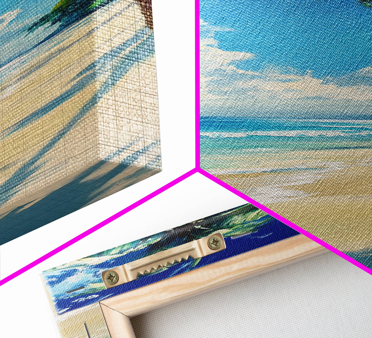 Palm Tree Beach, tropical decor, coastal cowgirl wall art, Hawaii art, framed canvas print, nautical painting, summer gift idea