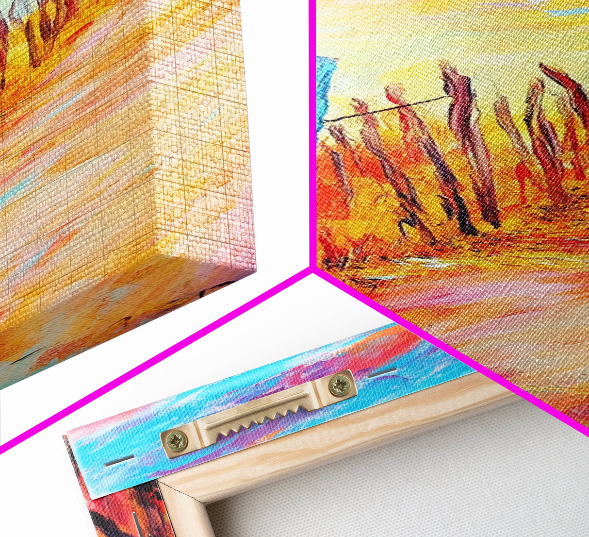 Fenced Path, rustic decor, framed canvas print, landscape painting, autumn painting, farmhouse art, guest room art