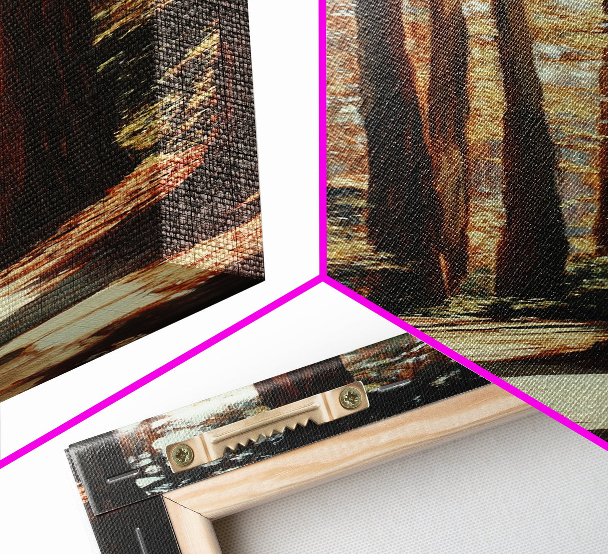 Redwood Forest, pine tree art, rustic decor, above sofa art, forest at dusk painting, wabi sabi art, tall skinny art, framed canvas print