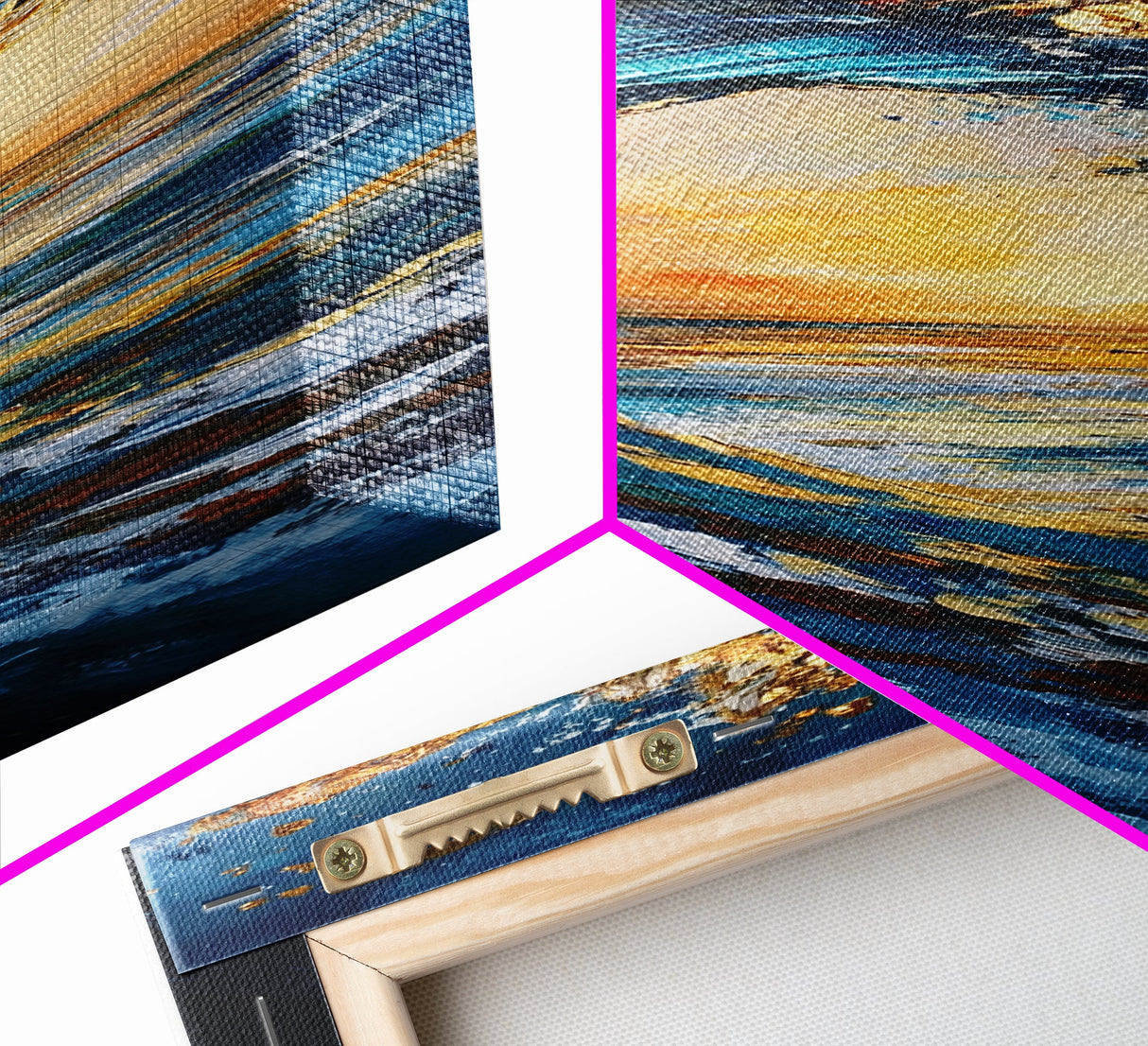 Ocean Wave Art, Surf Wall Art, Coastal Decor, Framed Canvas Print, Nautical Painting, Moody Art, Extra Wide Art, Seascape Painting