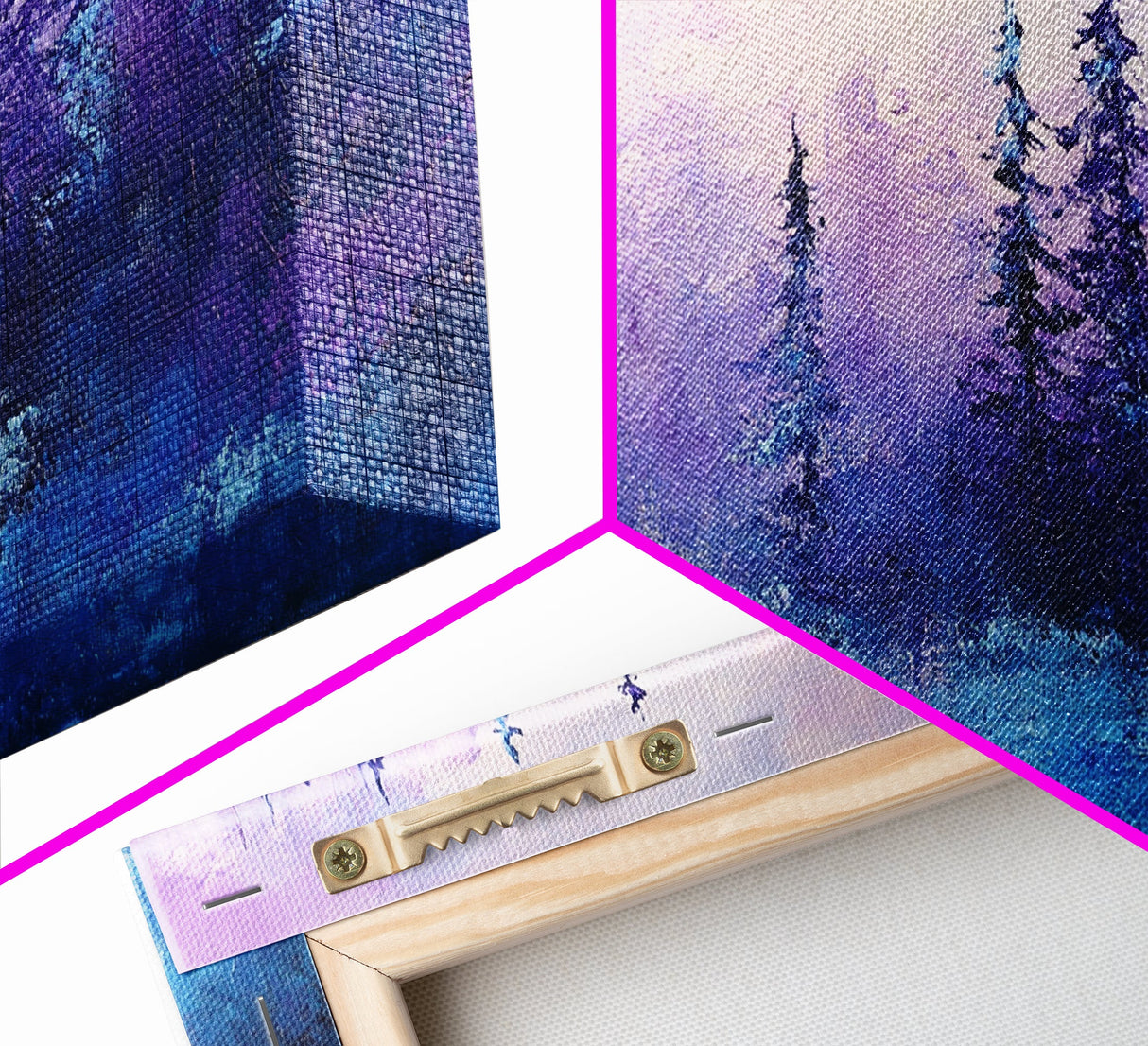 Forest at Dusk, Moody Art, Pine Tree Art, Smoky Mountain Art, Framed Canvas Print, Landscape Painting, Extra Wide Art
