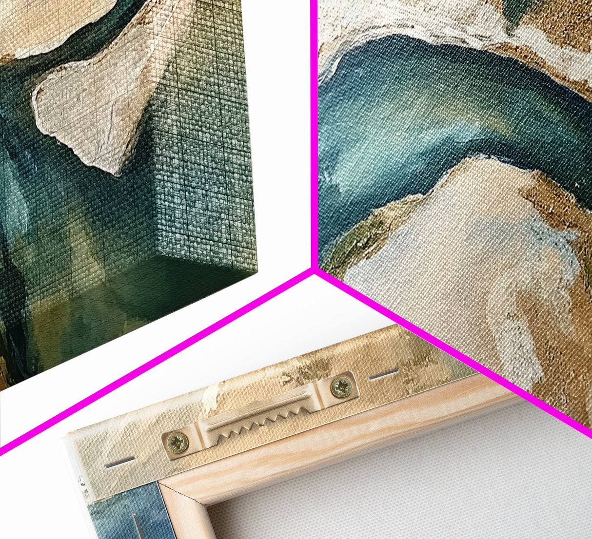 Abstract River, Neutral Landscape, Panoramic Art, Canvas Print, Wabi Sabi Art, Rustic Wall Art, Above Bed Wall Art, Minimalist Art