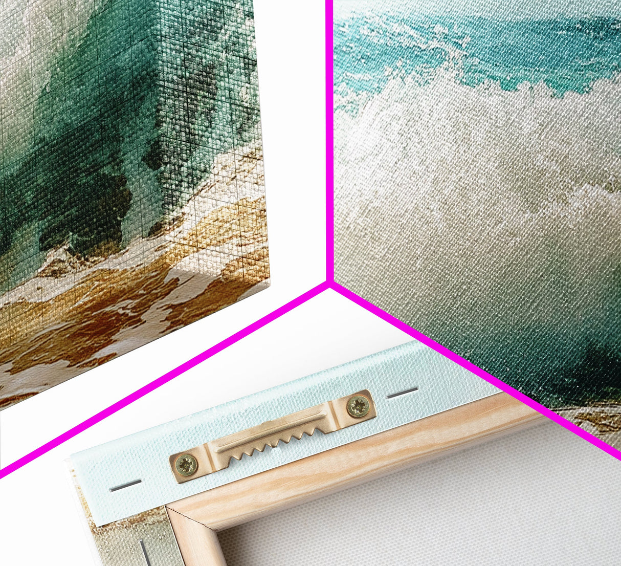 Ocean Wave, Beach Splash, Panoramic Art, Framed Canvas Print, Surf Wall Art, Nautical Decor, Coastal Wall Art, Extra Wide Art