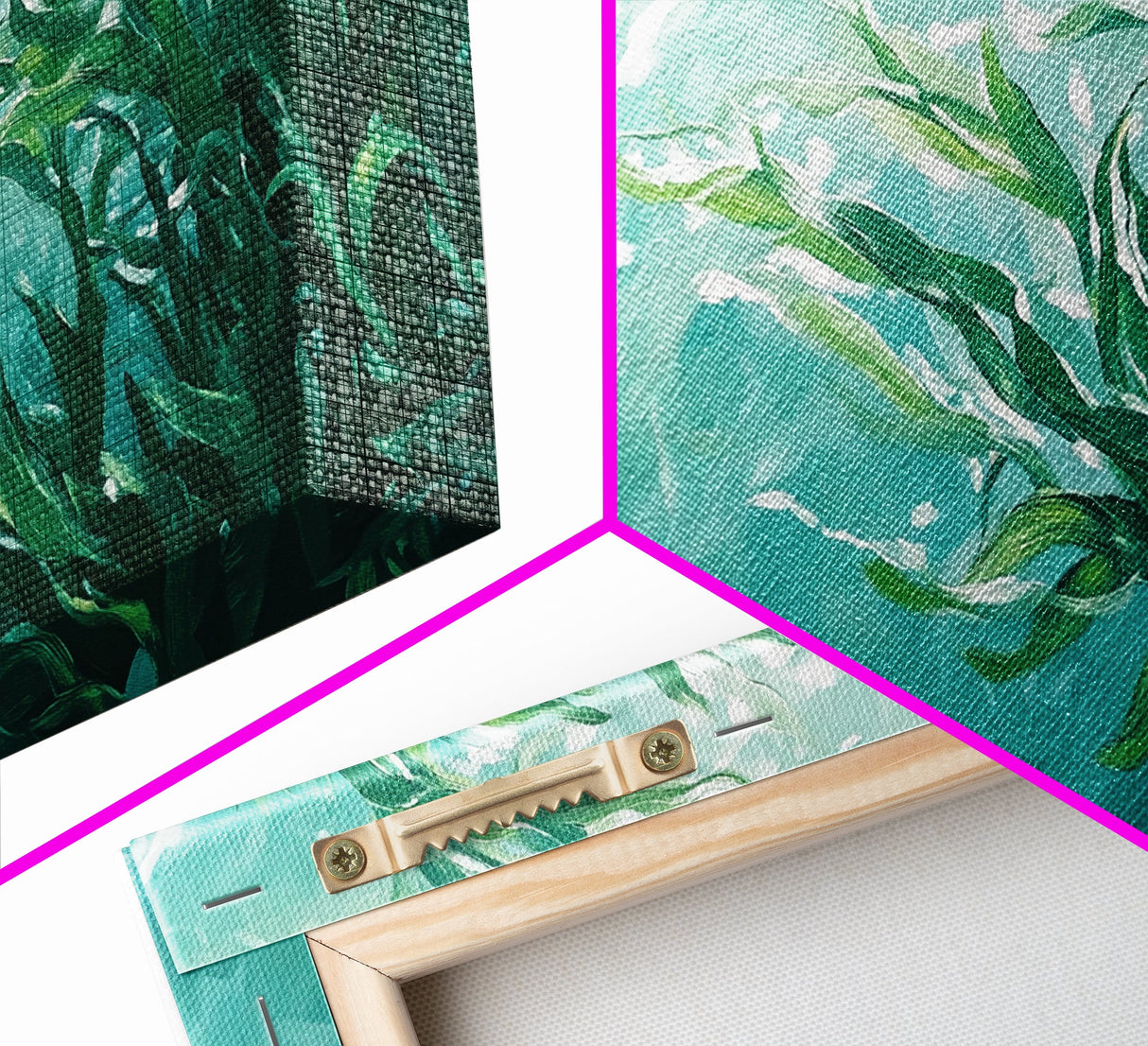 Kelp Forest Art, Coastal Landscape Art, Nautical Wall Art, Framed Canvas Print, Ocean Inspired Artwork, Blue and Green Wall Art