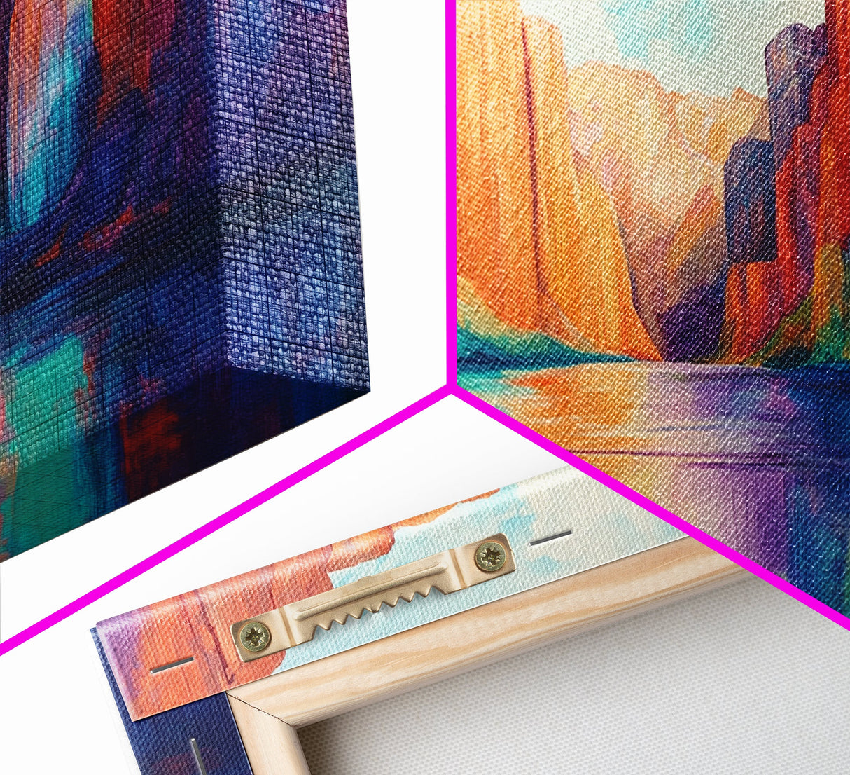 Canyon painting, southwest wall art, mountain painting, bold colors, moody art, rustic wall art, extra wide art, canvas print, scenic landscape