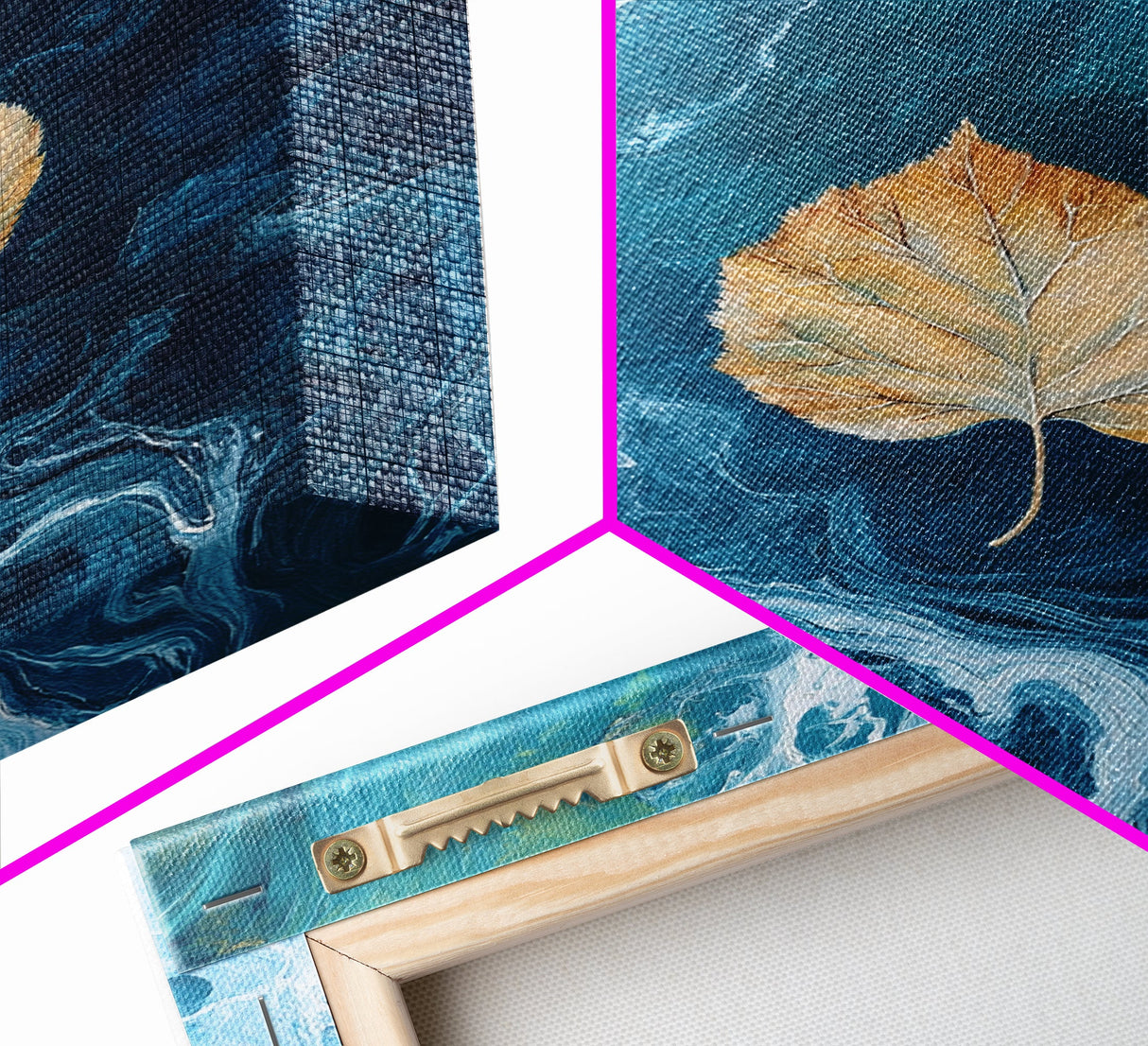Floating Leaf Painting, Nature Abstract Art, Ocean Inspired Decor, Moody Wall Art, Tranquil Home Decor, Canvas Print