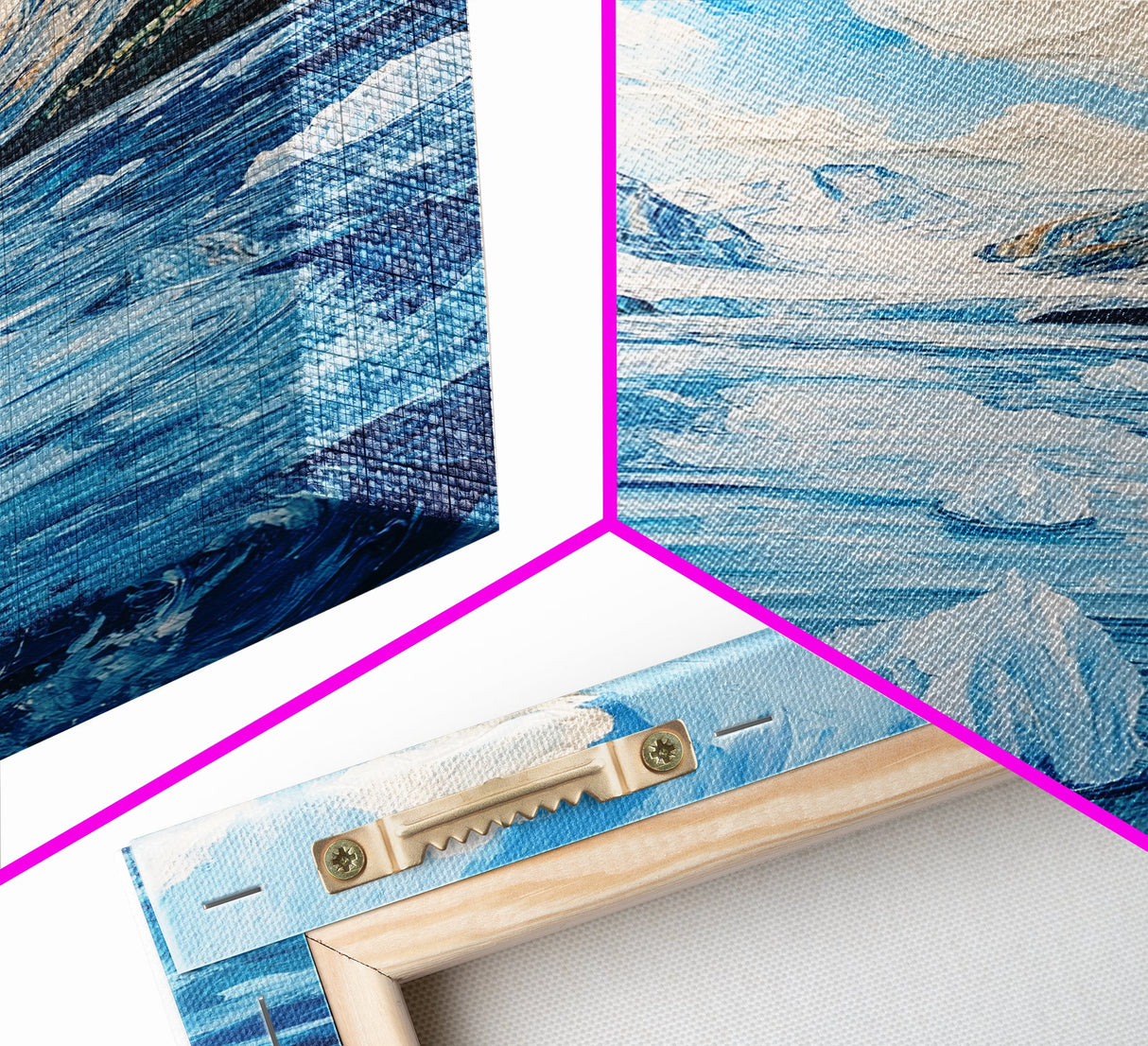 Glacial Lake View, lake Tahoe art, blue and green wall art, panoramic painting, framed canvas print, nature art, above couch art