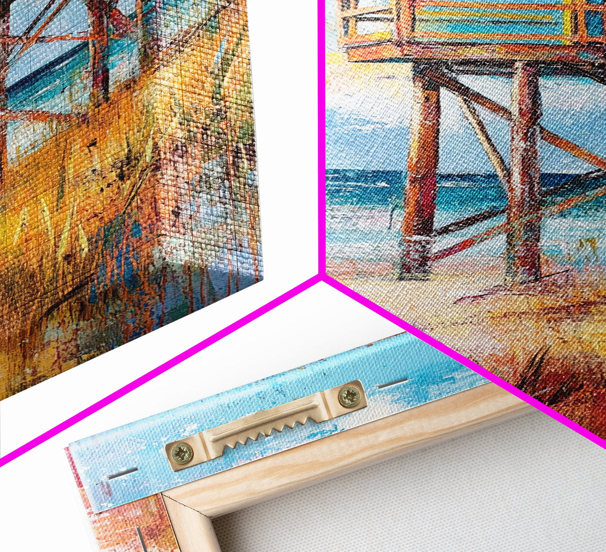 Lifeguard, Beach, Surf, Framed Canvas Print, coastal painting, beach house art, coastal cowgirl wall art, surf wall art, nautical painting