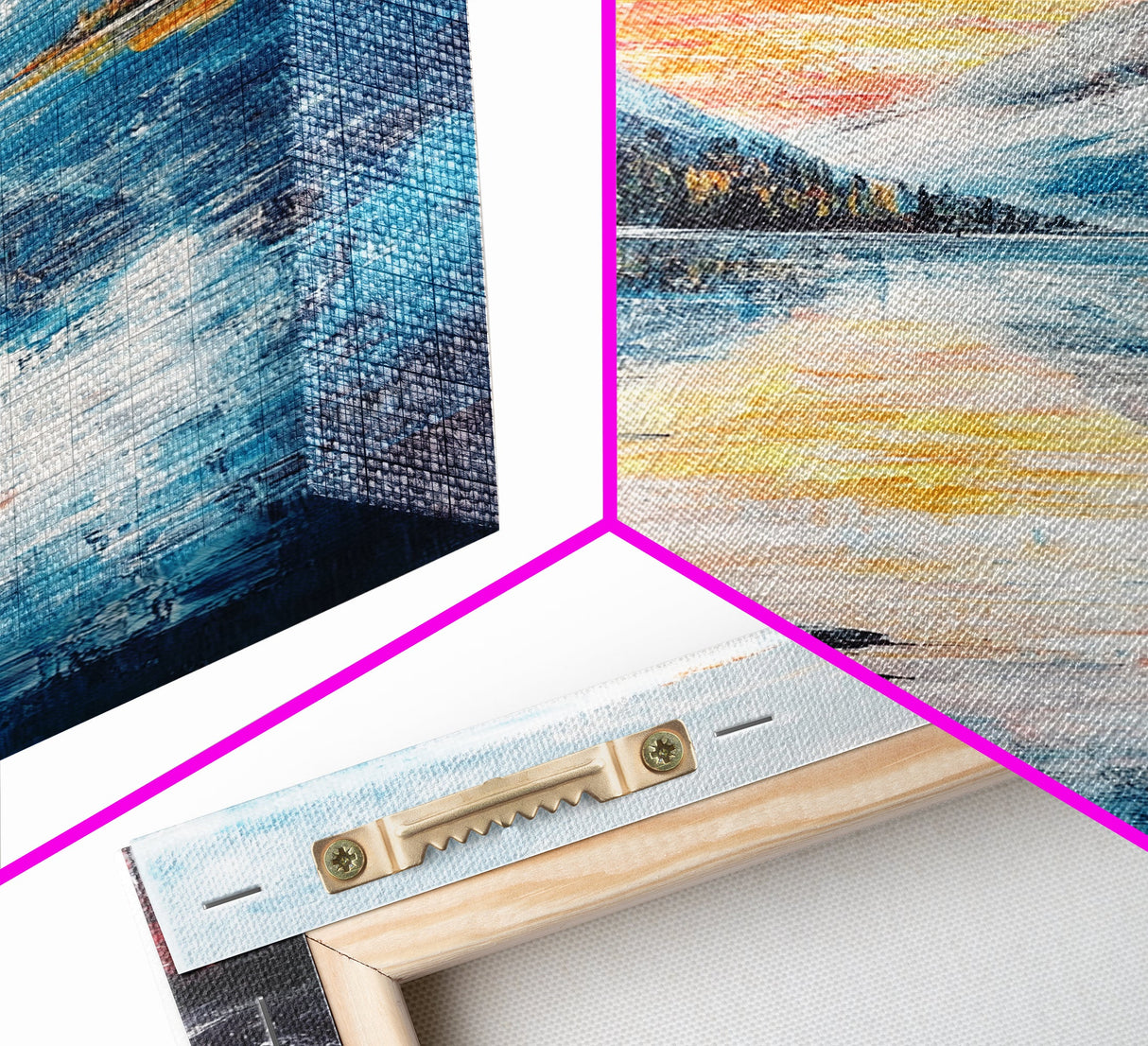 mountain painting, fall art, lake Tahoe art, coastal decor, smoky mountain art, above bed wall art, Framed Canvas Print, landscape painting