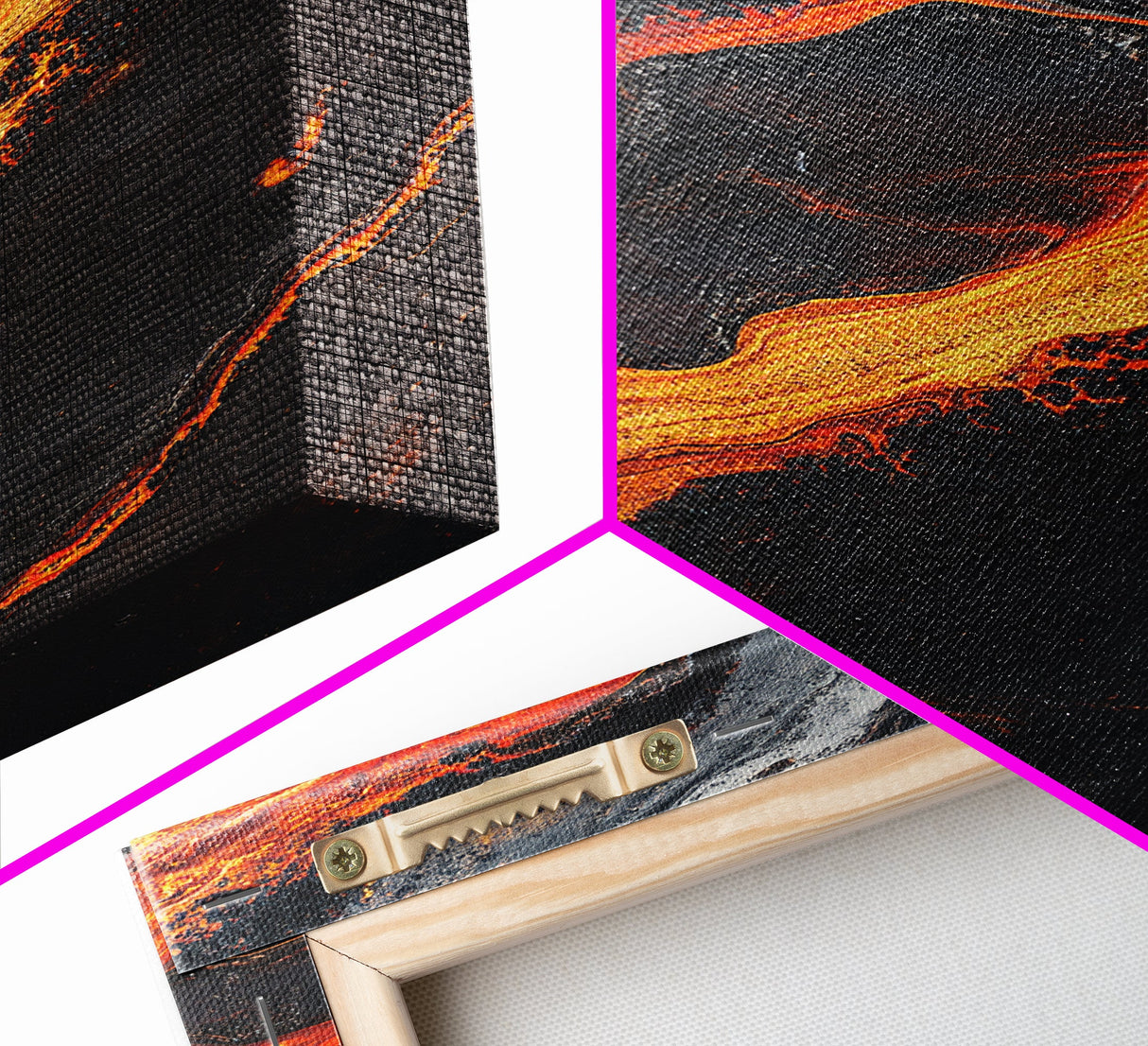 Molten Lava Flow Canvas Print Abstract Fire Art Modern Home Decor Dramatic Wall Artwork Industrial Style Accent Unique Gift Idea
