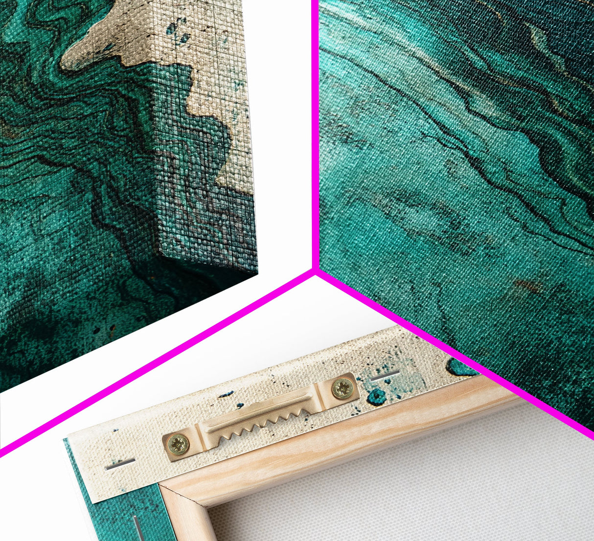 Abstract Turquoise Waves Canvas Print | Modern Wall Art | Fluid Acrylic Painting | Contemporary Home Decor | Office Art